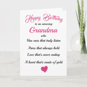 Happy Birthday Oma Zwart Roze Typografie Kaart