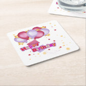 Happy Birthday Onderzetters (Schuin)