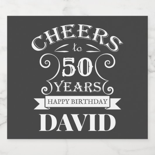 Happy Birthday-ontwerp, decoratieve  stijl Bier Etiket (Enkel label)