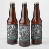 Happy Birthday-ontwerp, decoratieve  stijl Bier Etiket (Flessen)