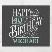 Happy Birthday-ontwerp, decoratieve  stijl Bier Etiket (Enkel label)