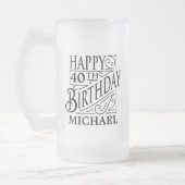 Happy Birthday-ontwerp, decoratieve  stijl Matglas Bierpul (Links)