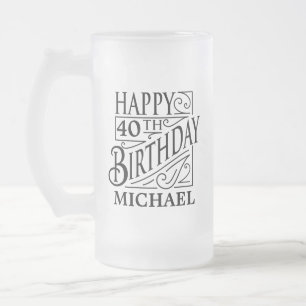Happy Birthday-ontwerp, decoratieve  stijl Matglas Bierpul