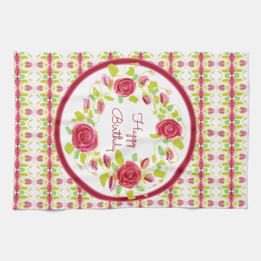 Happy Birthday Ontworpen Theedoek (Horizontaal)