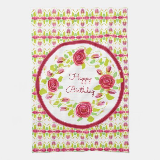 Happy Birthday Ontworpen Theedoek (Verticaal)