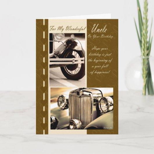 Happy Birthday oom, oom Birthday Card-auto's Kaart (Voorkant)