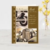 Happy Birthday oom, oom Birthday Card-auto's Kaart (Gele Bloem)