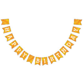 Happy Birthday op de gouden Waterverf Vlaggetjes