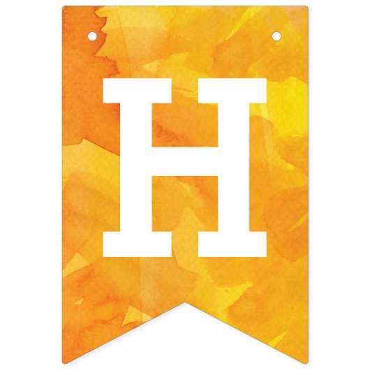 Happy Birthday op de gouden Waterverf Vlaggetjes (Tweede vlag)