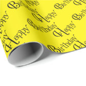 Happy Birthday op geel Cadeaupapier (Rol Hoek)