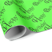Happy Birthday op neongroen Cadeaupapier (Rol Hoek)