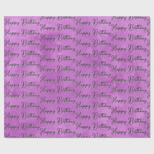 Happy Birthday op roze Waterverf Abstract Cadeaupapier (Vlak)