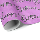 Happy Birthday op roze Waterverf Abstract Cadeaupapier (Rol Hoek)