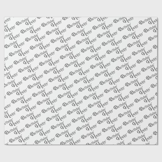 Happy Birthday op wit Cadeaupapier (Vlak)