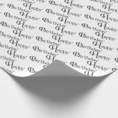 Happy Birthday op wit Cadeaupapier (Hoek)