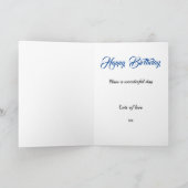Happy Birthday Opa Blauw Zwart Typografie Kaart (Binnen)
