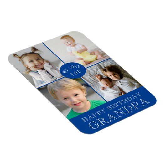 Happy Birthday opa Blue Magneet (Rechterzijde)