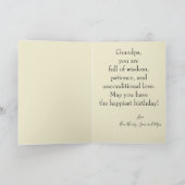 Happy Birthday opa Rustic Wood Foto Kaart (Binnen)