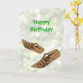 Happy Birthday Opanke Folk Dance Schoenen voor Dan Kaart (Gele Bloem)