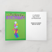 Happy Birthday Opgevouwen Folie Wenskaart (Binnenlaag)