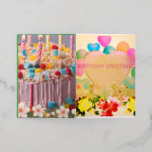 Happy Birthday Opgevouwen Folie Wenskaart (Buiten Laag)