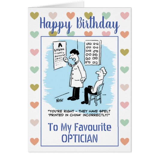 Happy Birthday Optician (Voorkant)