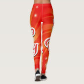 Happy Birthday Oranje Achtergrond Leggings (Achterkant)