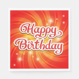 Happy Birthday Oranje achtergrond Servet