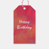 Happy Birthday Oranje en Red Paint Abstract Cadeaulabel (Voorkant)
