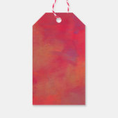 Happy Birthday Oranje en Red Paint Abstract Cadeaulabel (Achterkant)