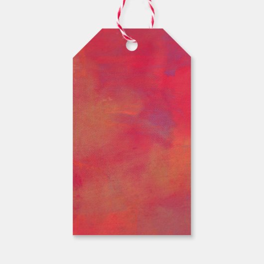 Happy Birthday Oranje en Red Paint Abstract Cadeaulabel (Achterkant)