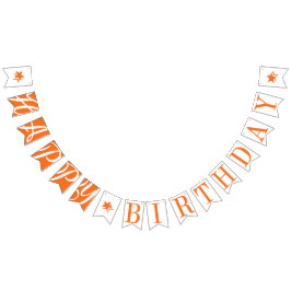 HAPPY BIRTHDAY Oranje en wit Vlaggetjes