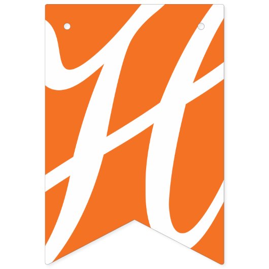 HAPPY BIRTHDAY Oranje en wit Vlaggetjes (Tweede vlag)