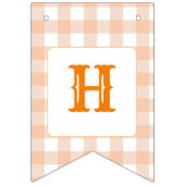 Happy Birthday Oranje Gingham Party Vlaggetjes (Tweede vlag)