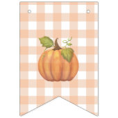 Happy Birthday Oranje Gingham Party Vlaggetjes (Eerste vlag)