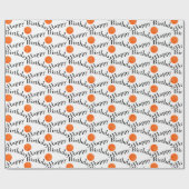 Happy Birthday Oranje pickleballs op wit Cadeaupapier (Vlak)