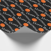 Happy Birthday Oranje pickleballs op zwart Cadeaupapier (Hoek)