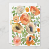 Happy Birthday Oranje Spring Flowers Feestdagenkaart (Voorkant / Achterkant)