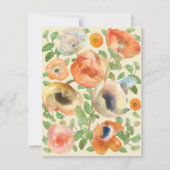 Happy Birthday Oranje Spring Flowers Notitiekaartje (Voorkant)