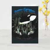 Happy Birthday Orca-tonijnoceaan Kaart (Gele Bloem)