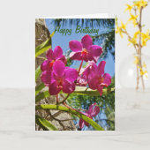 Happy Birthday Orchids Wenskaart Kaart (Gele Bloem)