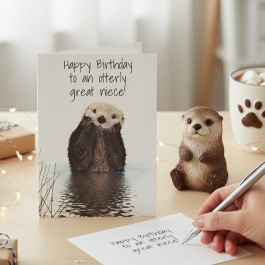 Happy Birthday Otterly Great Niece Kaart