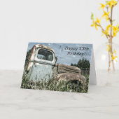 Happy Birthday - Oude Antiek klopwagen in het gras Kaart (Gele Bloem)