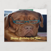 Happy Birthday oude man hond print Briefkaart (Voorkant)