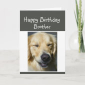 Happy Birthday Ouder Brother Fun Laughing Dog Kaart (Voorkant)