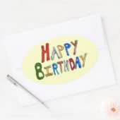 Happy Birthday Ovale Sticker (Envelop)