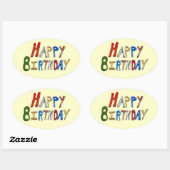 Happy Birthday Ovale Sticker (Vel)