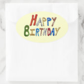 Happy Birthday Ovale Sticker (Tas)