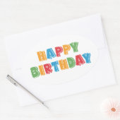 Happy Birthday Ovale Sticker (Envelop)