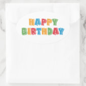 Happy Birthday Ovale Sticker (Tas)